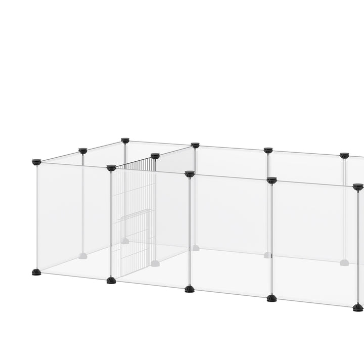 18-Panel Small Animal Cage, Pet Playpen, for Guinea Pigs, Hedgehogs - White