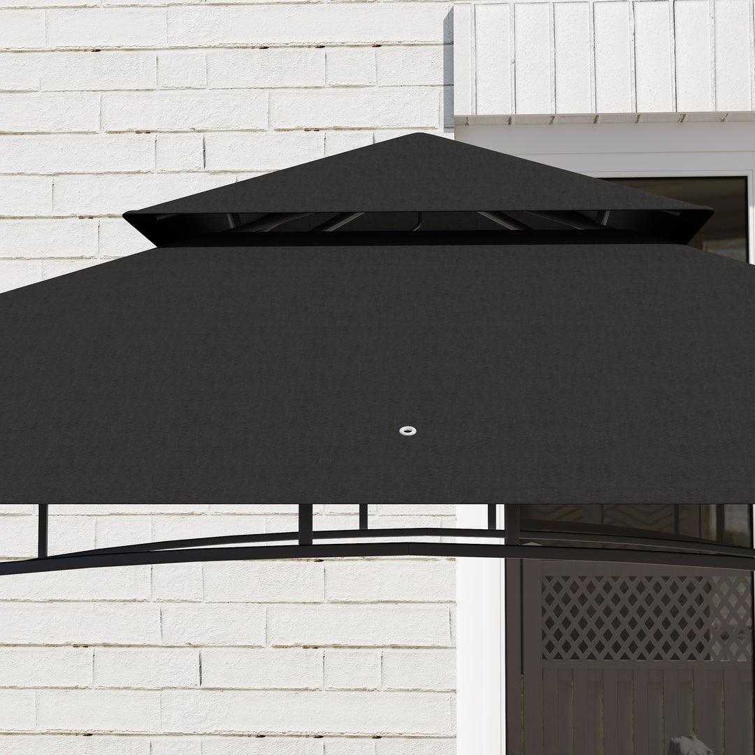 150 x 240cm BBQ Grill Gazebo, with Shelves - Grey