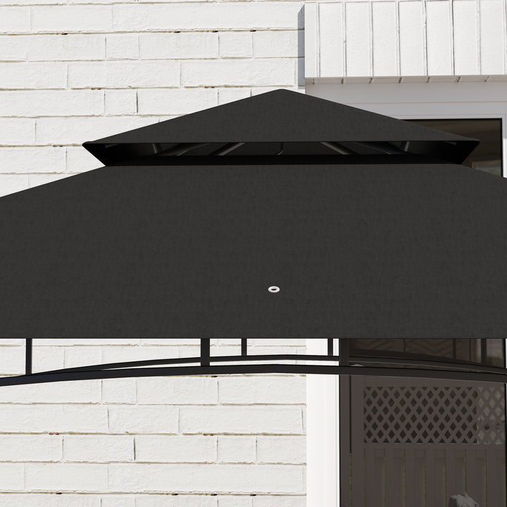 150 x 240cm BBQ Grill Gazebo, with Shelves - Grey