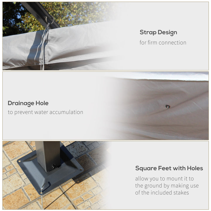 MCL 3.5 Sliding Pergola Canopy Metal Pergola Retractable Canopy for Garden Shade, Grey