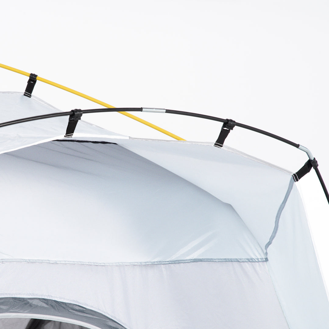 MCL 4 Person Automatic Camping Tent, Outdoor Pop Up Tent, Portable Backpacking Dome Shelter, Light Grey