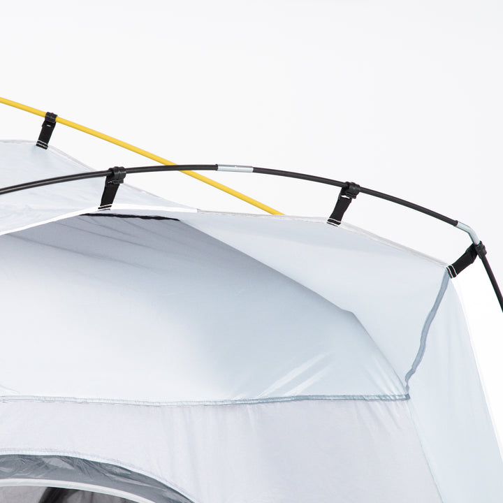 MCL 4 Person Automatic Camping Tent, Outdoor Pop Up Tent, Portable Backpacking Dome Shelter, Light Grey