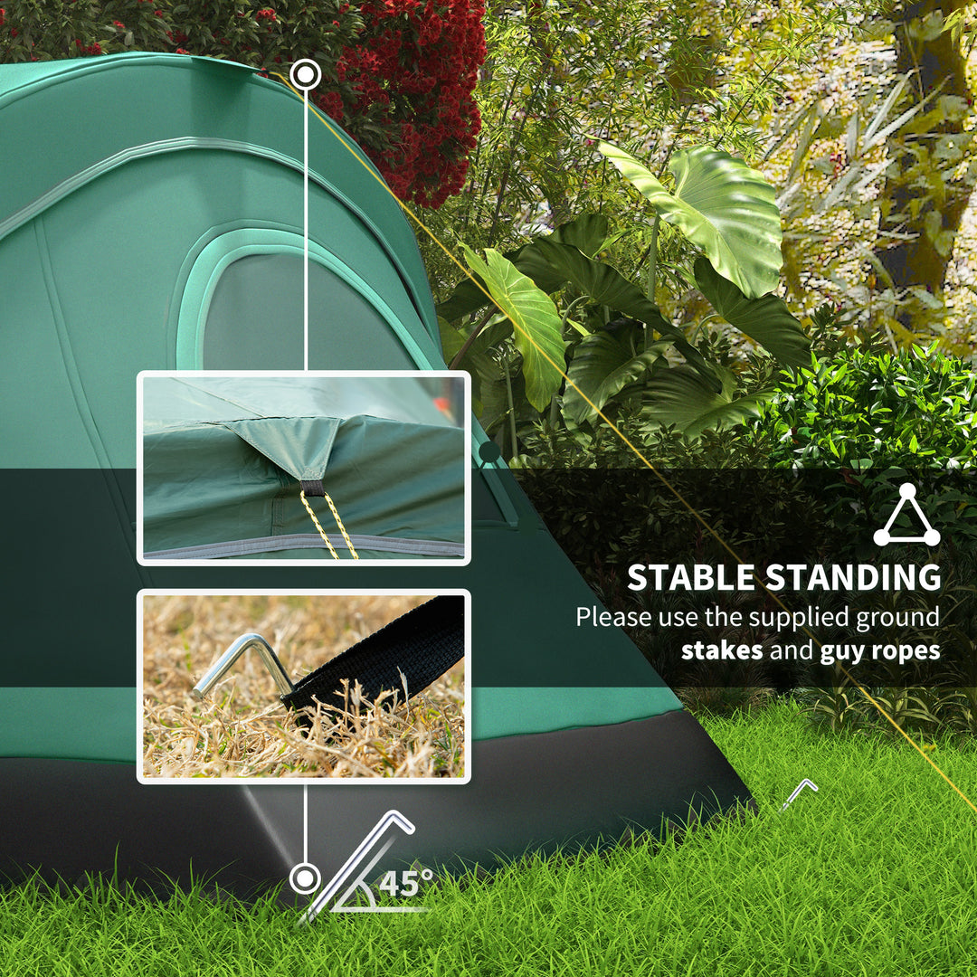5-6 Man Dome Camping Tent - Dark Green