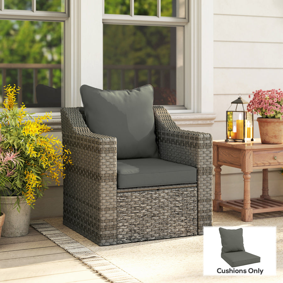 Seat and Back Padded Cushion Set, CUSHION ONLY - Charcoal Grey