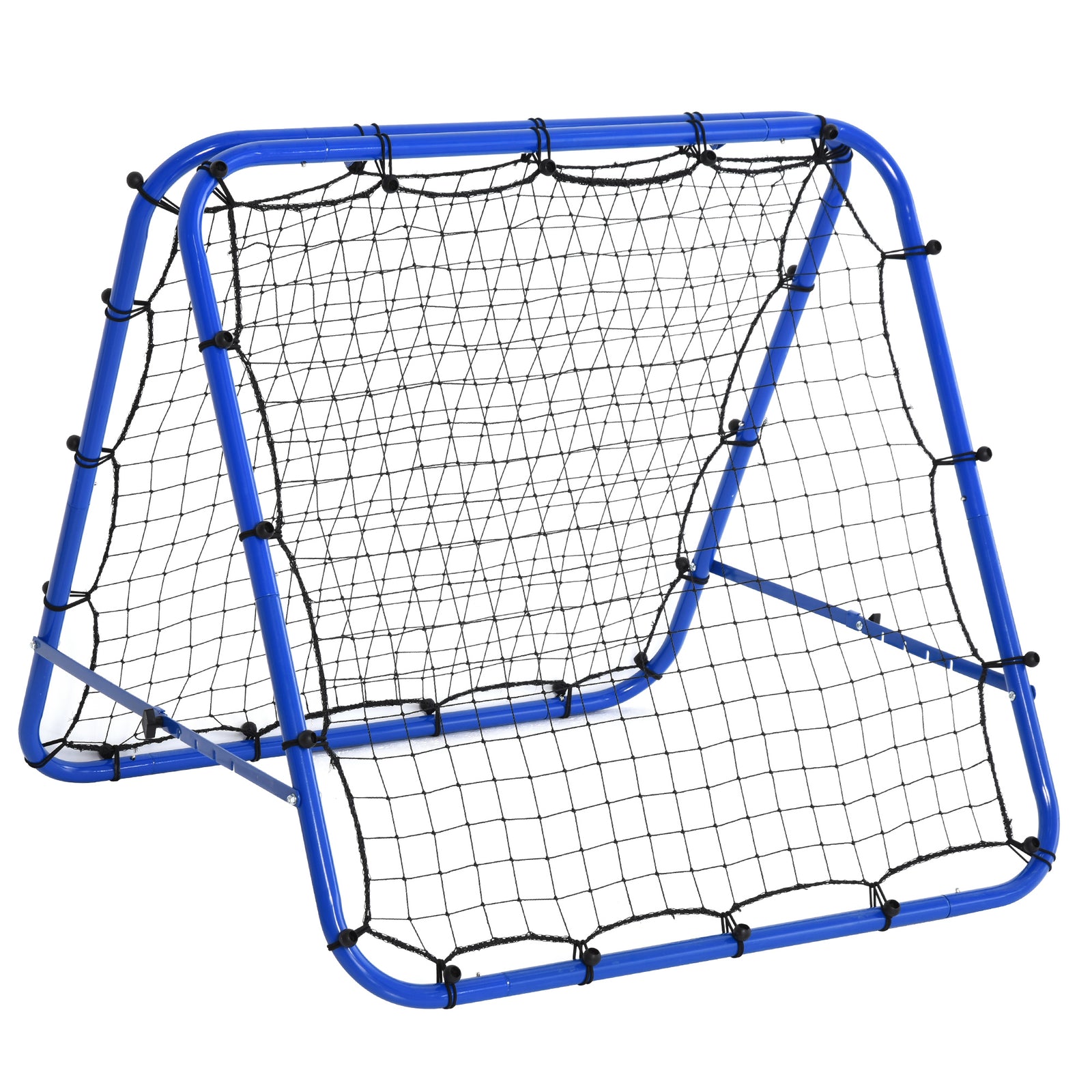 Double Sided Football Rebounder Net, Football Rebound Goal with Five Adjustable Angles, Blue