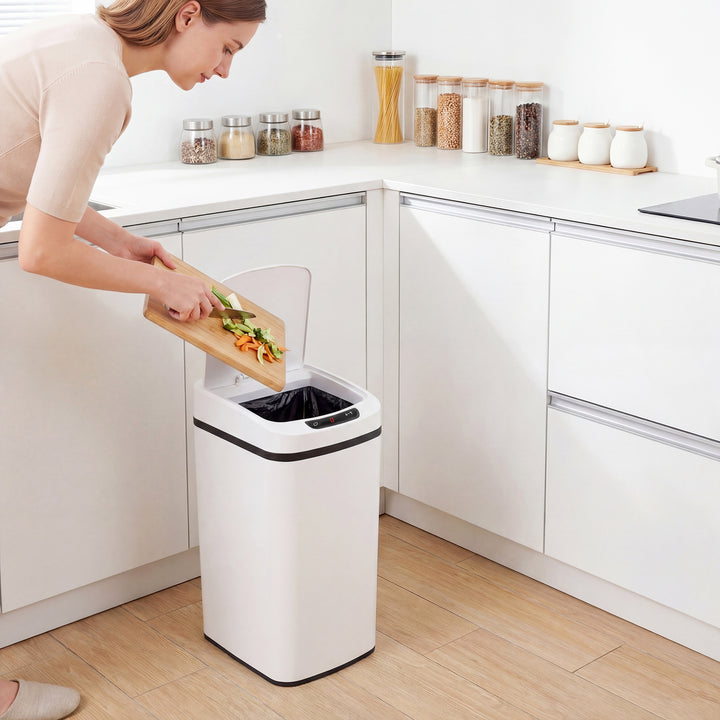 12L Sensor Bin, Automatic Touchless Motion Sensor Kitchen Bin with Fingerprint Resistant Stainless Steel