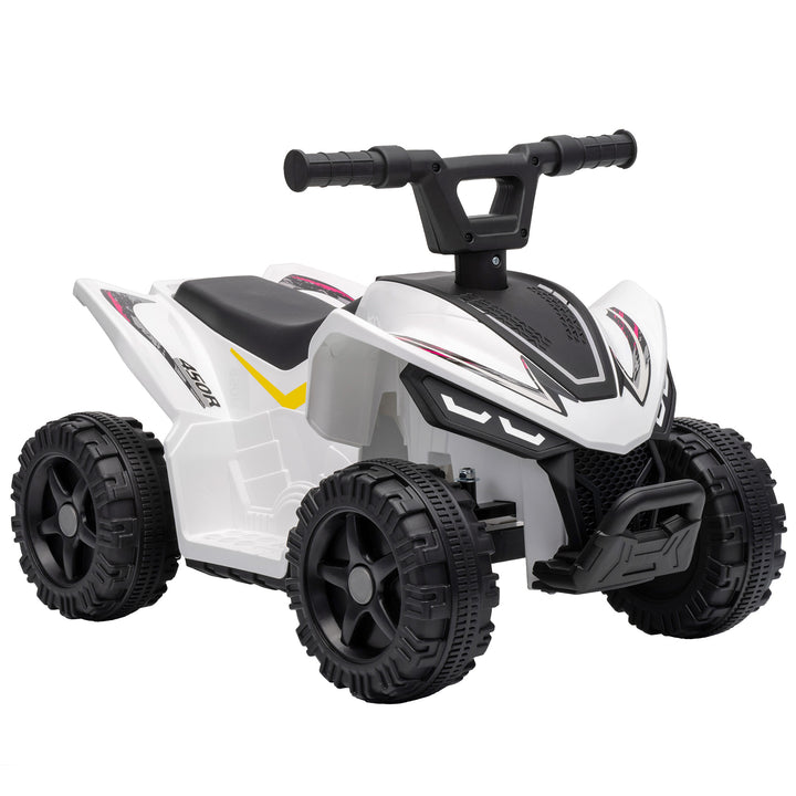 6V Battery Powered Kids ATV, Quad Bike with Handlebar Button Control - White
