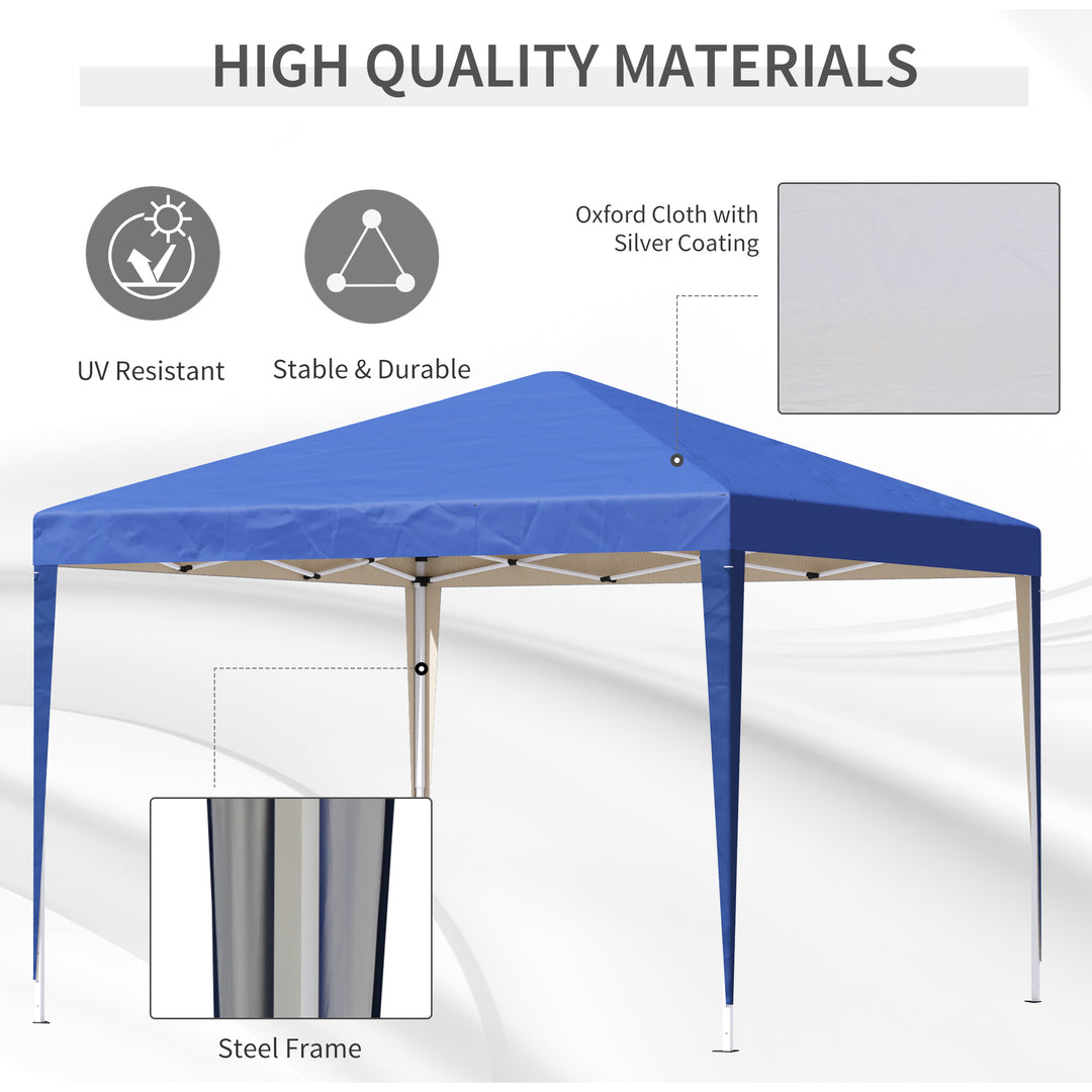 Outsunny 3 x 3M Garden Pop Up Gazebo Marquee Party Tent Wedding Canopy (Blue) + Carrying Bag | Aosom UK