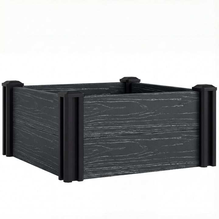 Vinyl Raised Garden Bed Kit, 2 x 2 x 1ft Modular Elevated Garden Box w