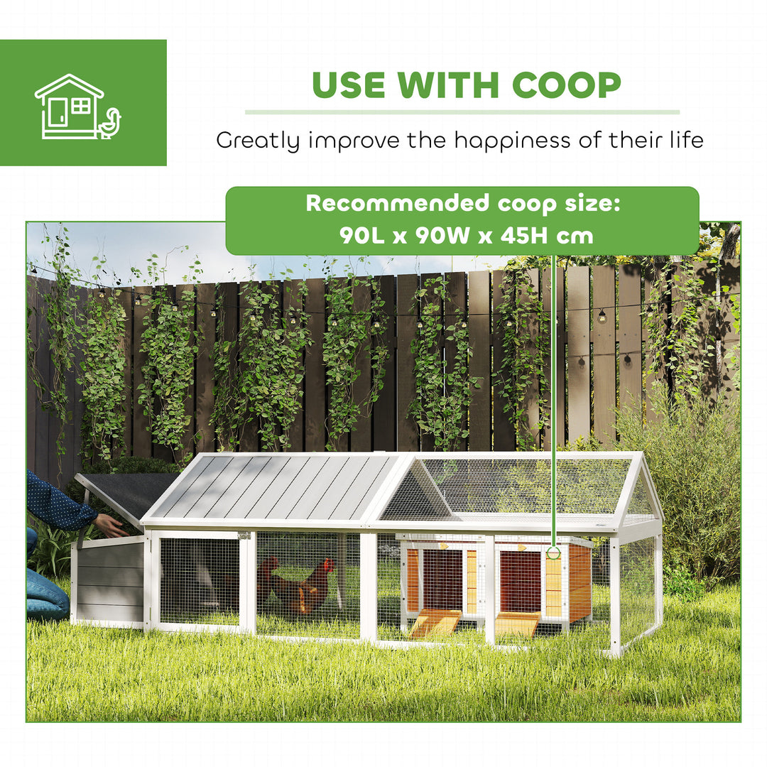 Wooden Chicken Coop with Nesting Box, Openable Roof, for 4-8 Chickens, White