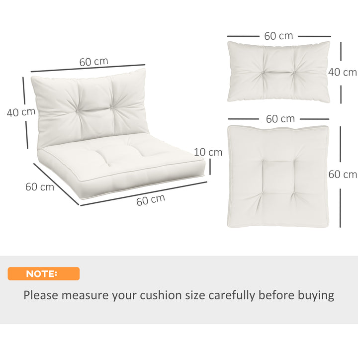 2-Piece Seat Cushions Back Pillows Replacement, Patio Chair Cushions Set for Indoor Outdoor, White