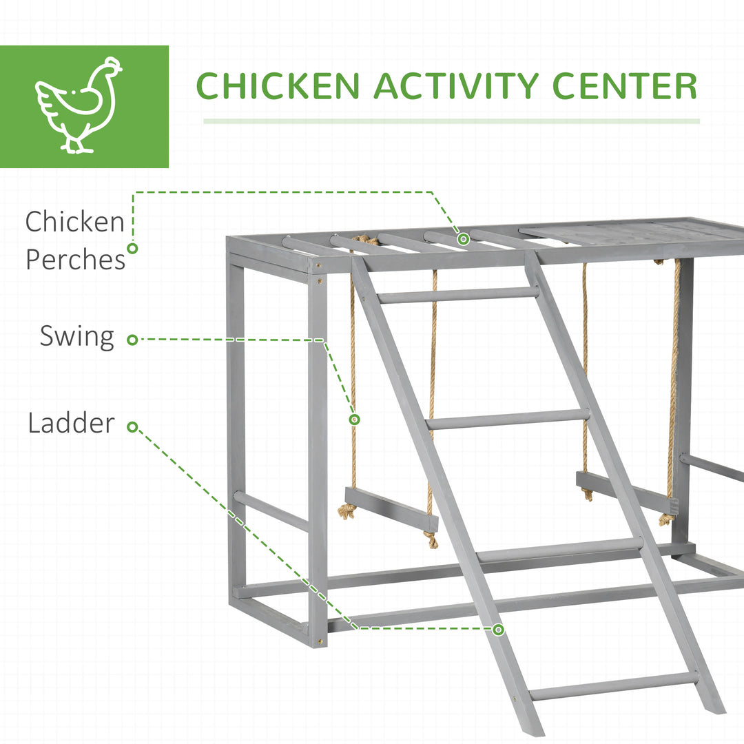Walk In Chicken Run with Chicken Activity Shelf and Cover, 3 x 4 x 2m