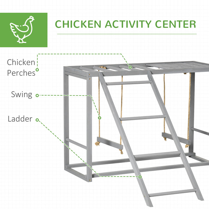 Walk In Chicken Run with Chicken Activity Shelf and Cover, 3 x 4 x 2m
