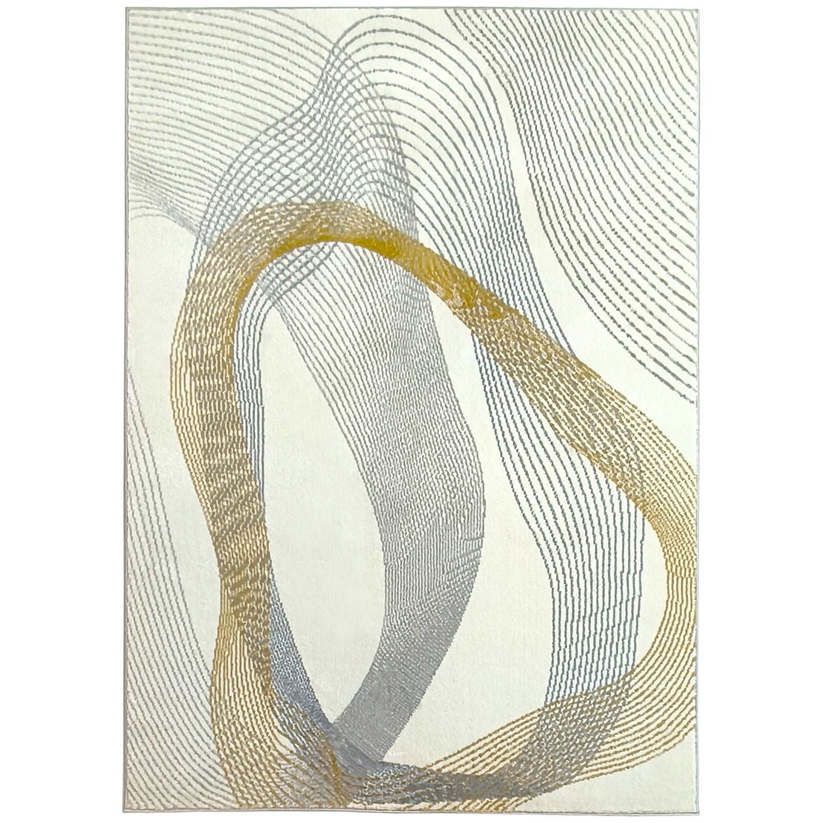 Modern Area Rug, Machine Washable Rug, Allergy-Friendly Floor Carpet for Living Room, Bedroom, Dining Room, Home Office, 170 x 120 cm, Cream White