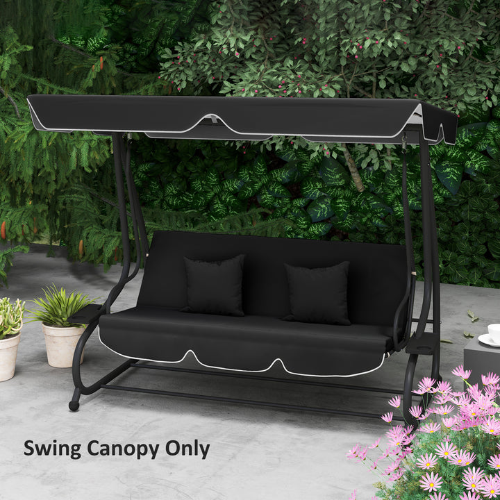 145 x 200Wcm Swing Chair Canopy Replacement - Black