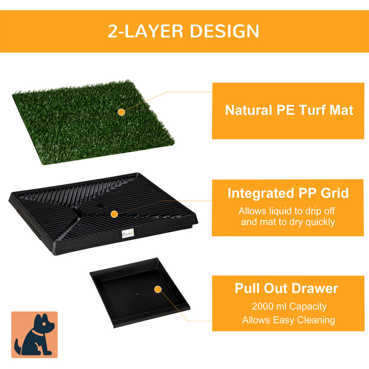 Indoor Pet Dog Toilet Mat Potty Tray Training Grass Restroom with Tray and Loo Pad