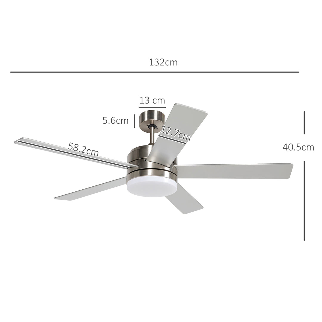 HOMCOM Ceiling Fan Lights w/ 5 Reversible Blades, Remote Control, for Bedroom, 5-Speed Ceiling Fan with Light for Living Room | Aosom UK