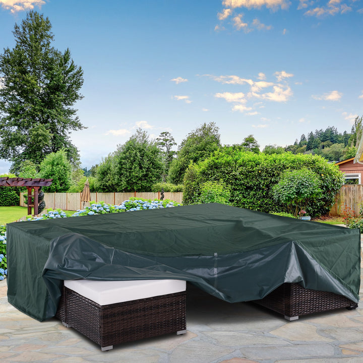 MCL Large Patio Garden Furniture Set Cover 600D Oxford Square Waterproof, 230 x 230 x 70 cm, Green