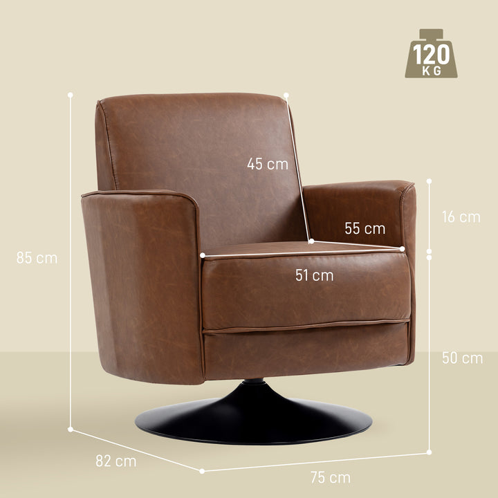 Upholstered Swivel Accent Chair with Thick Padding