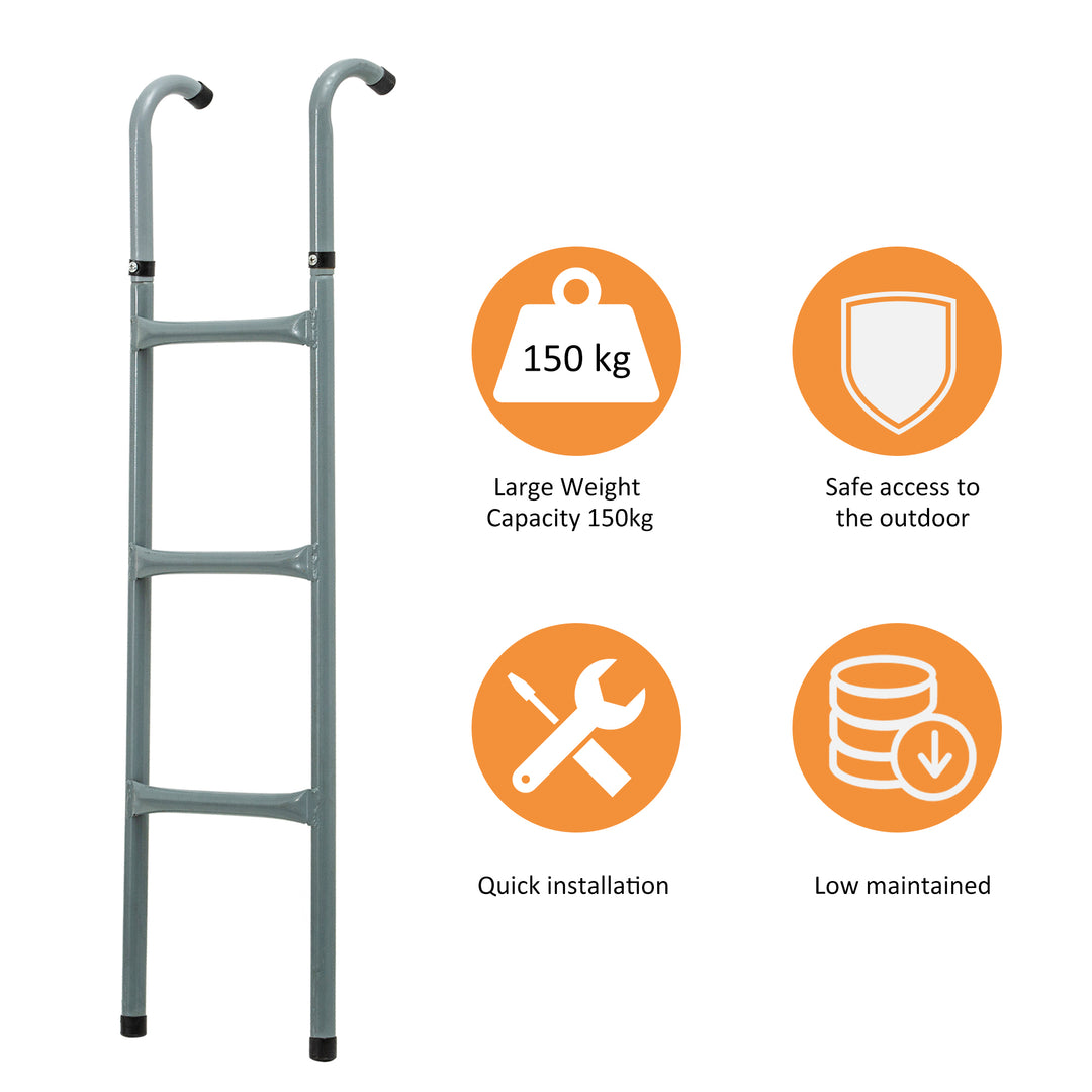 12/14ft Trampoline Ladder Galvanized w/ Non-slip Mat