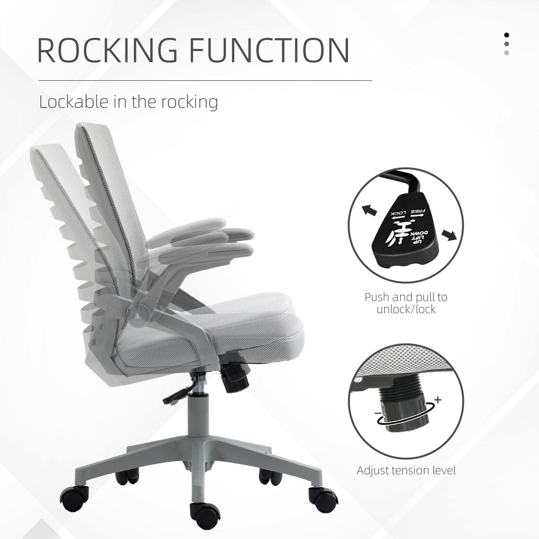 44-53.5cm Adjustable Height Work Chair, with Mesh Back - Grey