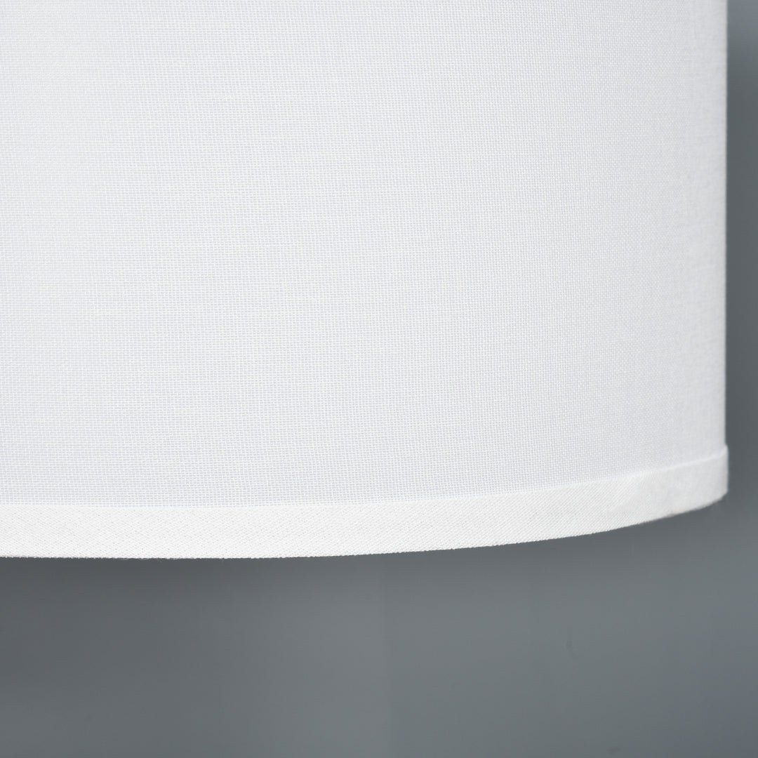 MCL Floor Lamp, Modern Standing Lamp with Linen Lampshade, Round Base for Living Room, Bedroom, Dining Room, 153cm, Gold and White