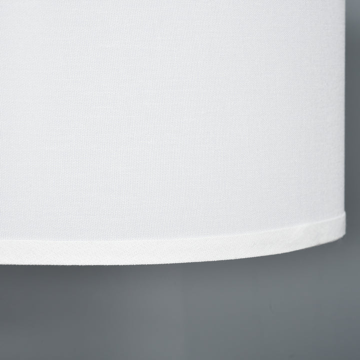 MCL Floor Lamp, Modern Standing Lamp with Linen Lampshade, Round Base for Living Room, Bedroom, Dining Room, 153cm, Gold and White