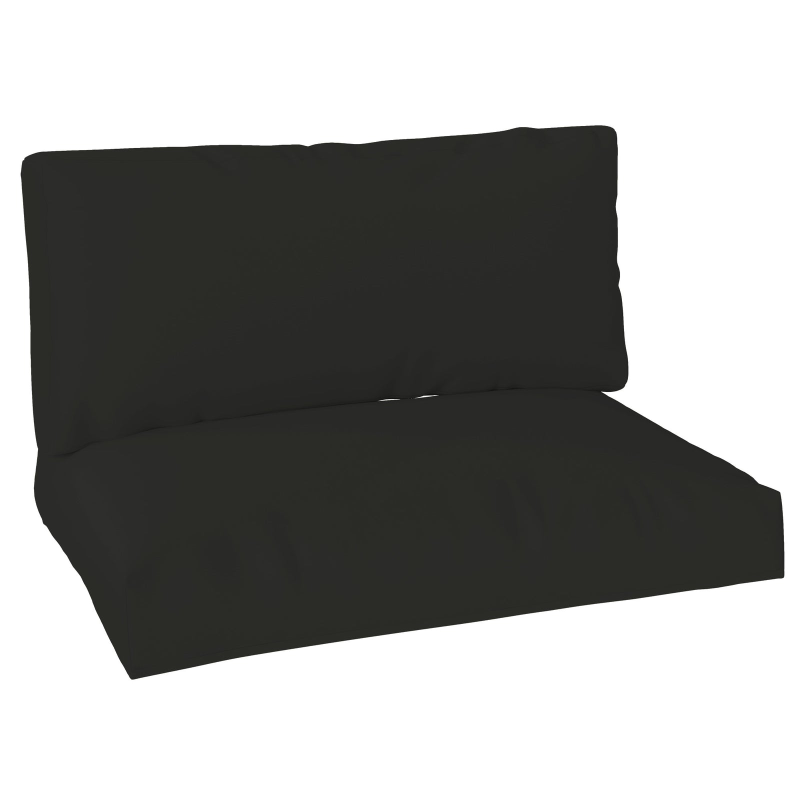 Two Piece Seat Pallet and Back Cushions - Black