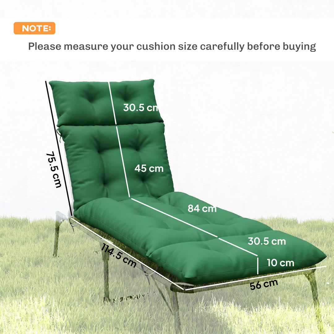 Set of Two 190 x 56cm Sun Lounger Cushions - Green
