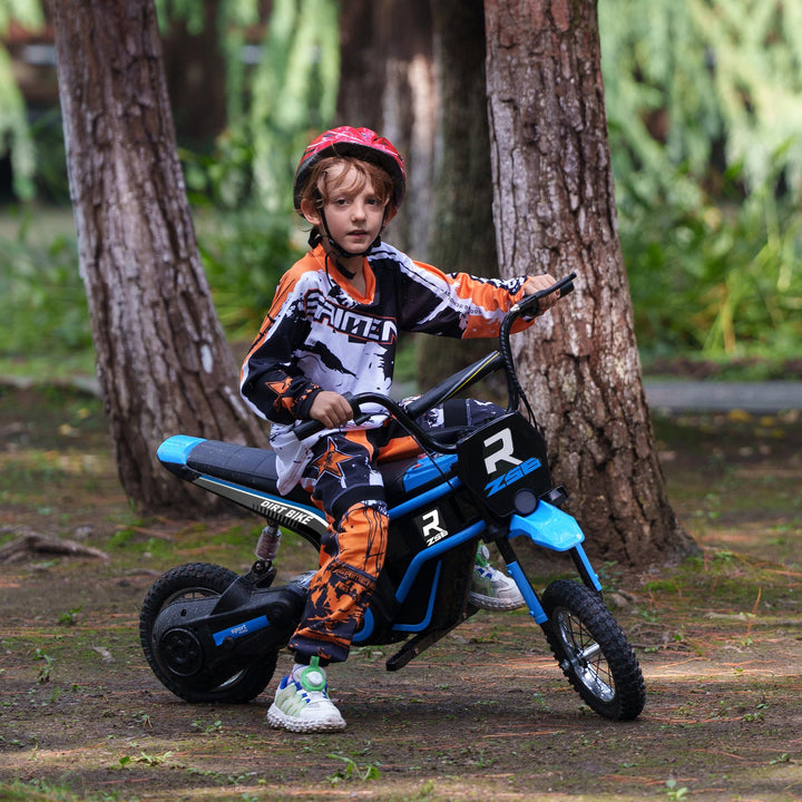 24V Kids Electric Motorbike with Twist Throttle, Ages 8 to 12, Blue