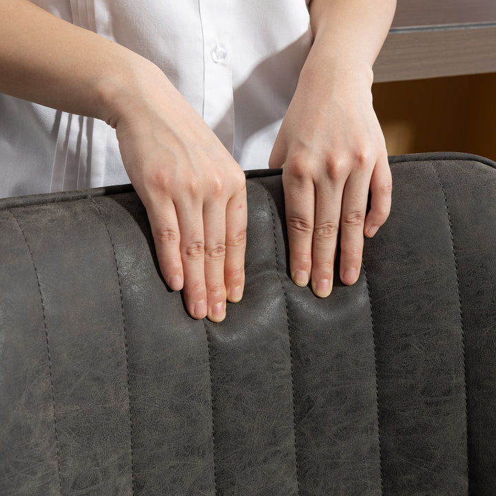 Set of 2 PU Leather Swivel Bar Stools