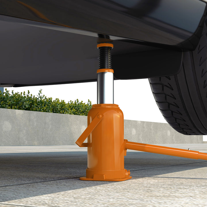 12 Tonne Hydraulic Bottle Jack with 19-37 cm Lifting Range, Heavy Duty Portable Compact Car Jack Lift with Saddle and 3 Section Handle for Pickup, Truck, Auto Repair Maintenance, Orange