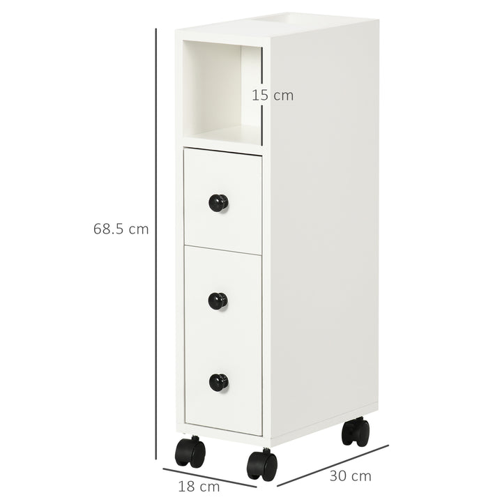 Slimline Bathroom Storage Cabinet - White