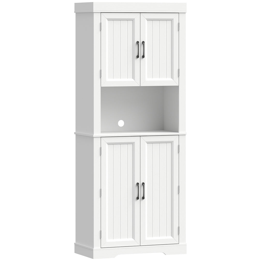 183 cm Tall Kitchen Cupboard, Kitchen Cabinet with Open Countertop - White