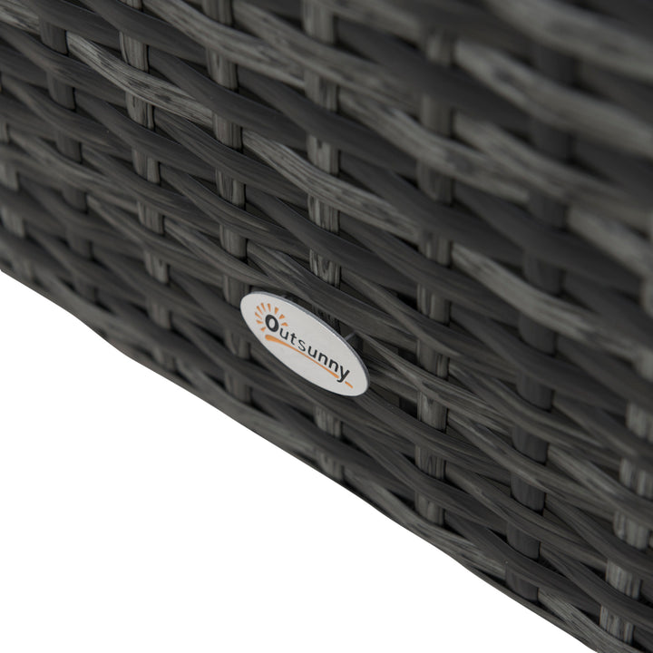 MCL 4 Pieces Wicker Steel Rattan Sofa Set Garden Chair Seat Furniture Patio Grey