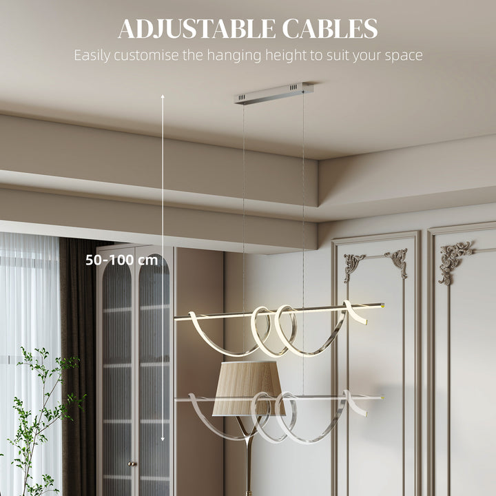 Pendant Light with 3 Colour Temperatures - Silver Tone