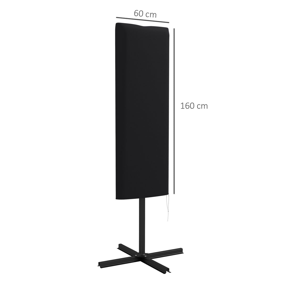 Garden Parasol Cover, Outdoor Patio Umbrella Protector Weatherproof Garden Patio with Rod, Zipper for 2-4m Parasol, Φ60 x 160cm, Black