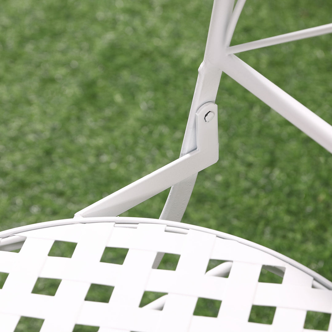 Three-Piece Metal Bistro Set - White