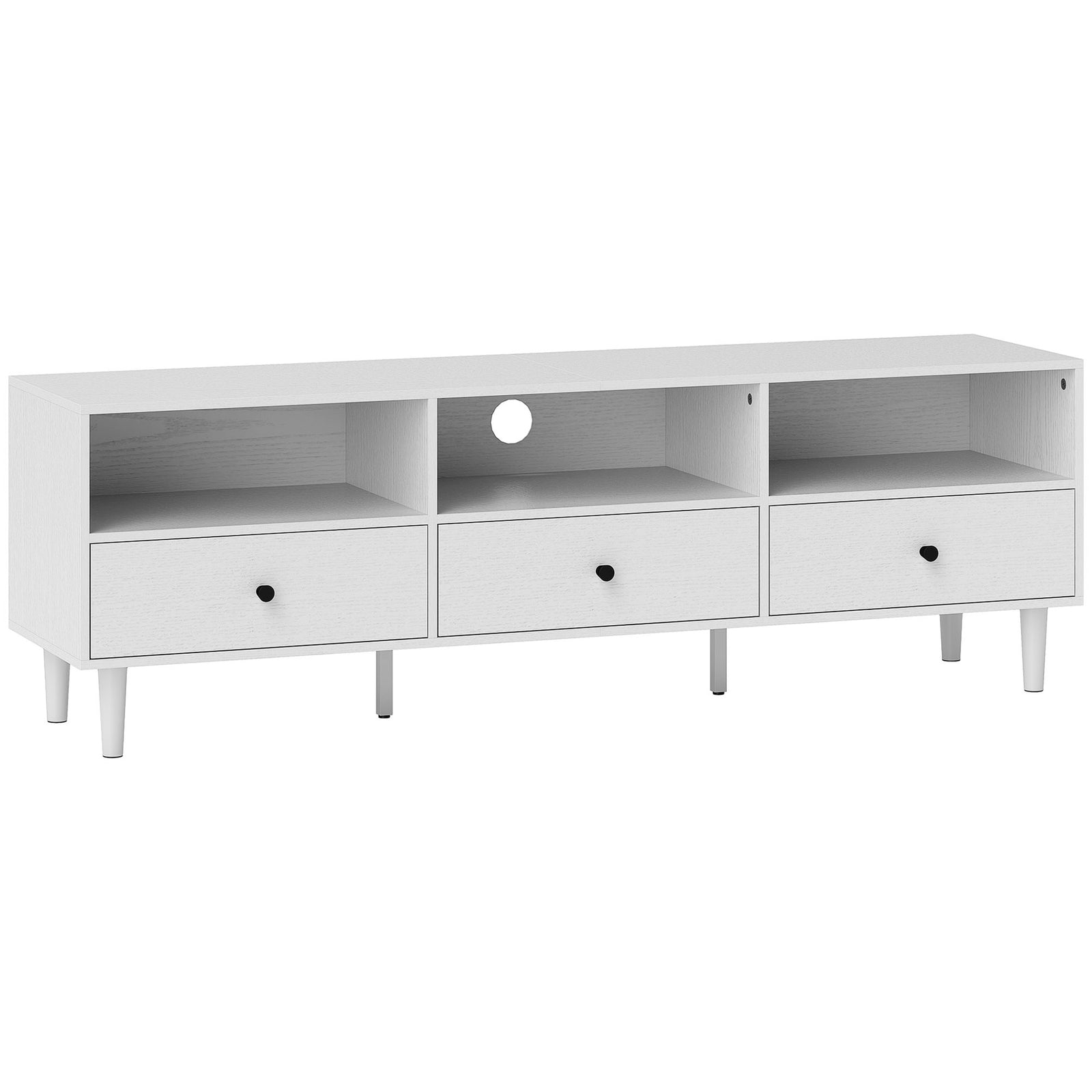 Multi-Storage Minimal TV Stand - White