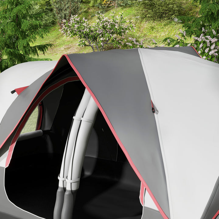 Camping Tent for 6-8 Man with 2000mm Waterproof Rainfly and Carry Bag for Fishing Hiking Festival, Grey