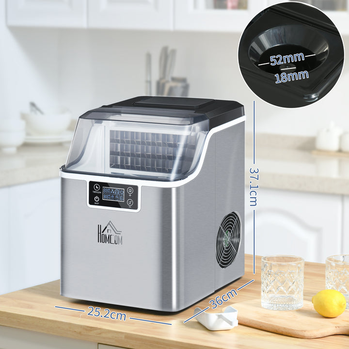 3.2L Compact Ice Machine, with LCD Screen and Accessories - Silver-Tone