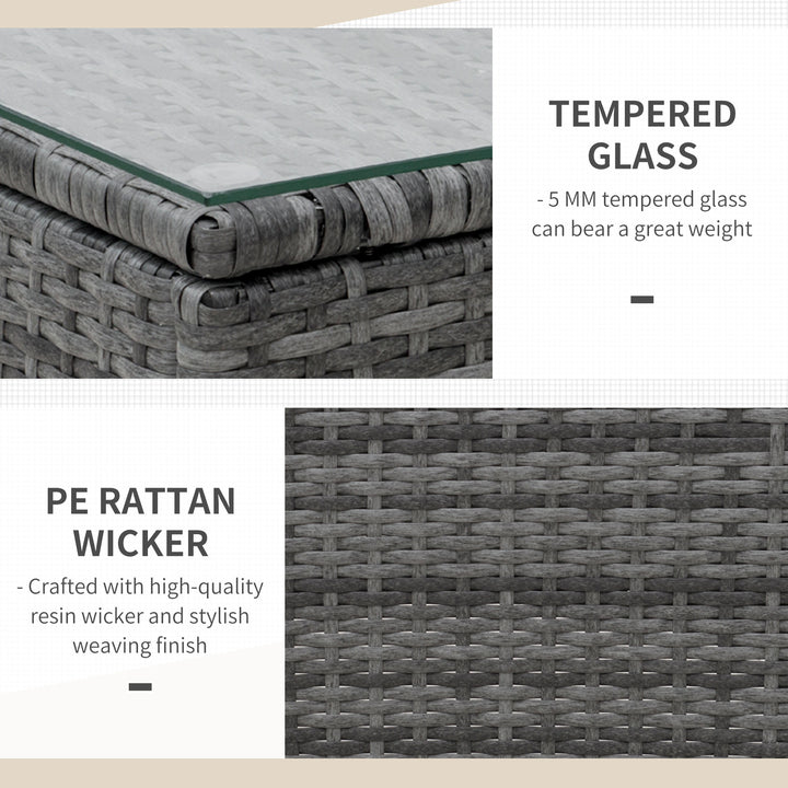 MCL 2-Seater Rattan Table Chair Bistro Garden Furniture Set Wicker Table Outdoor Patio