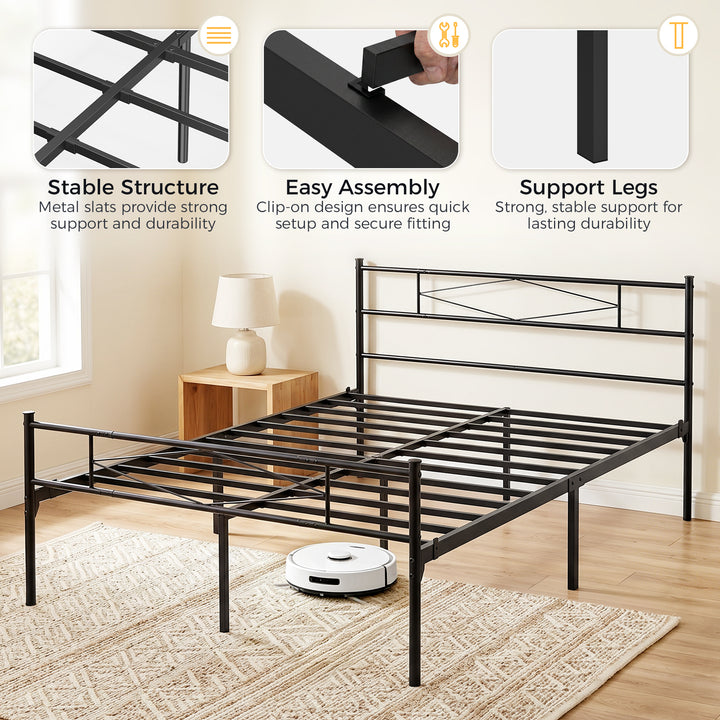 5ft King Bed Frame with Headboard and Footboard, Metal Platform Bed Fr