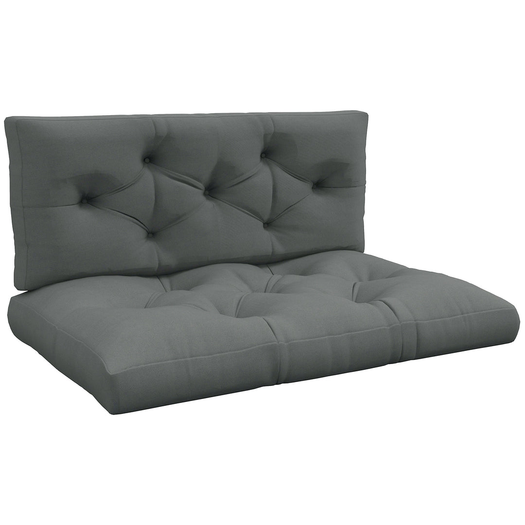 Seat and Back Padded Pallet Cushion Set - Light Grey