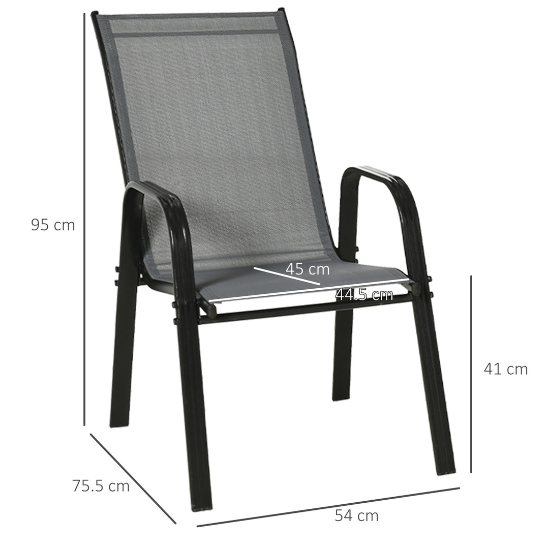 MCL Set of Four Stackable Mesh Seat Chairs - Dark Grey