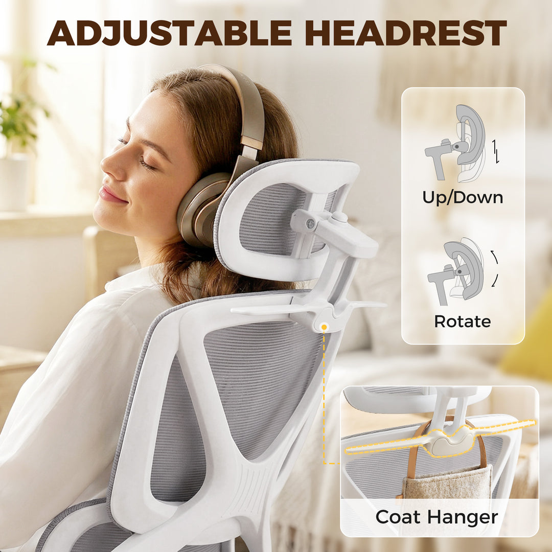 Ergonomic and Adjustable Office Chair - Grey