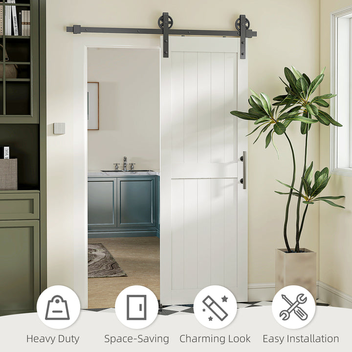 152.4cm Sliding Barn Door Kit, Sliding Door with Track, Hardware, Upgr