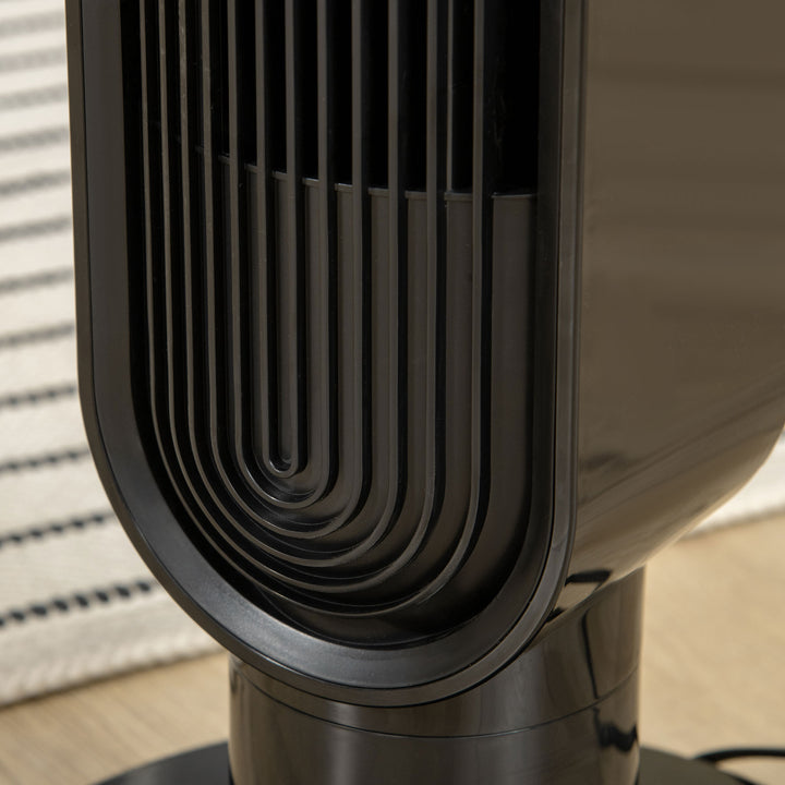 HOMCOM 39" Oscillating Tower Fan with 3 Speeds, 12hr Timer, LED Panel & Remote, Black Bedroom Cooling | Aosom UK