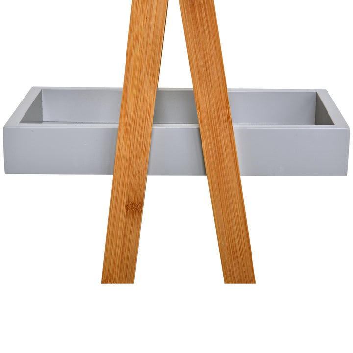 MCL Bathroom Storage Shelves, 3-Tier Slim Shelving Unit, Freestanding Bamboo Shelf Unit, A Frame Space Saver Toilet Rack, Natural