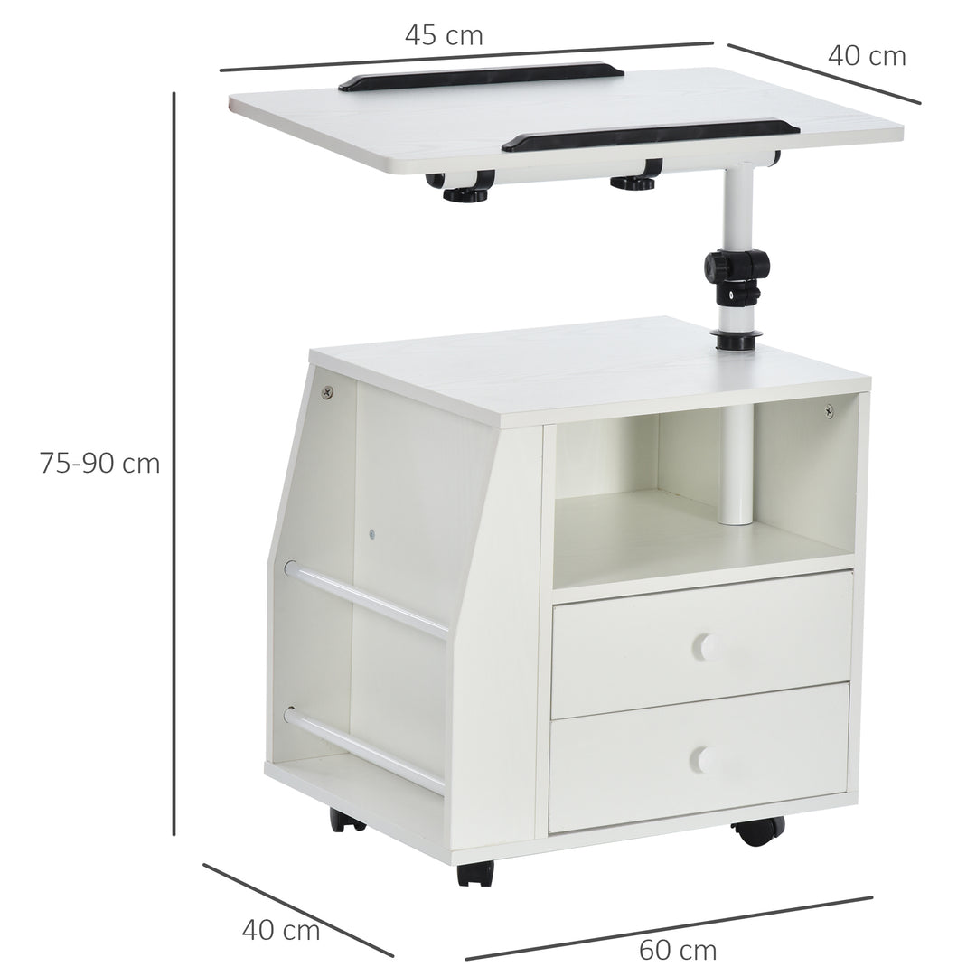 MCL Functional Swivel Bedside Table End Table Side Table for Living Room Nightstand for Bedroom